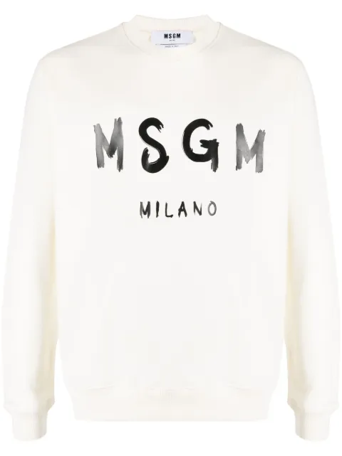 MSGM logo-print cotton sweatshirt 