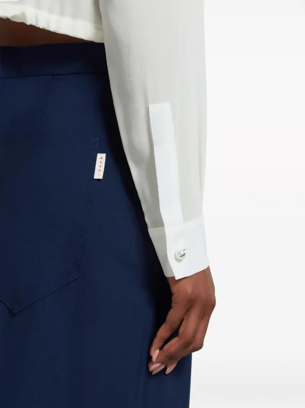 Marni クロップド シルクブラウス | ホワイト | FARFETCH JP