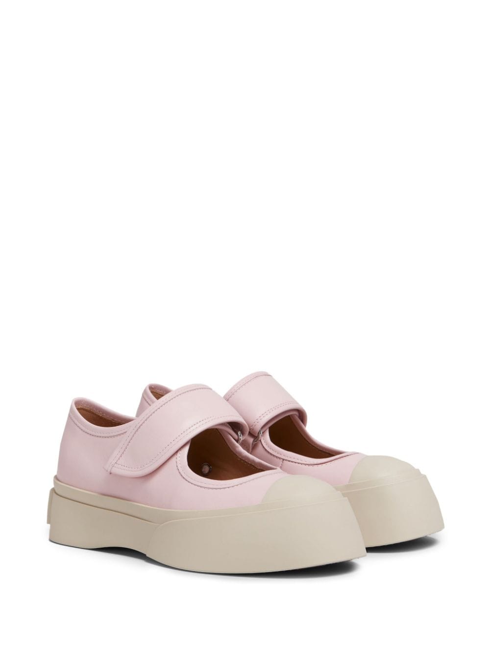 Shop Marni Pablo Leather Mary Janes In Pink
