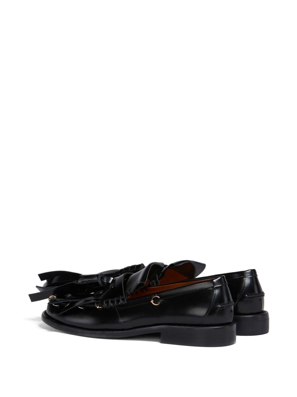 Shop Marni Bambi Tasselled Leather Loafers In Black