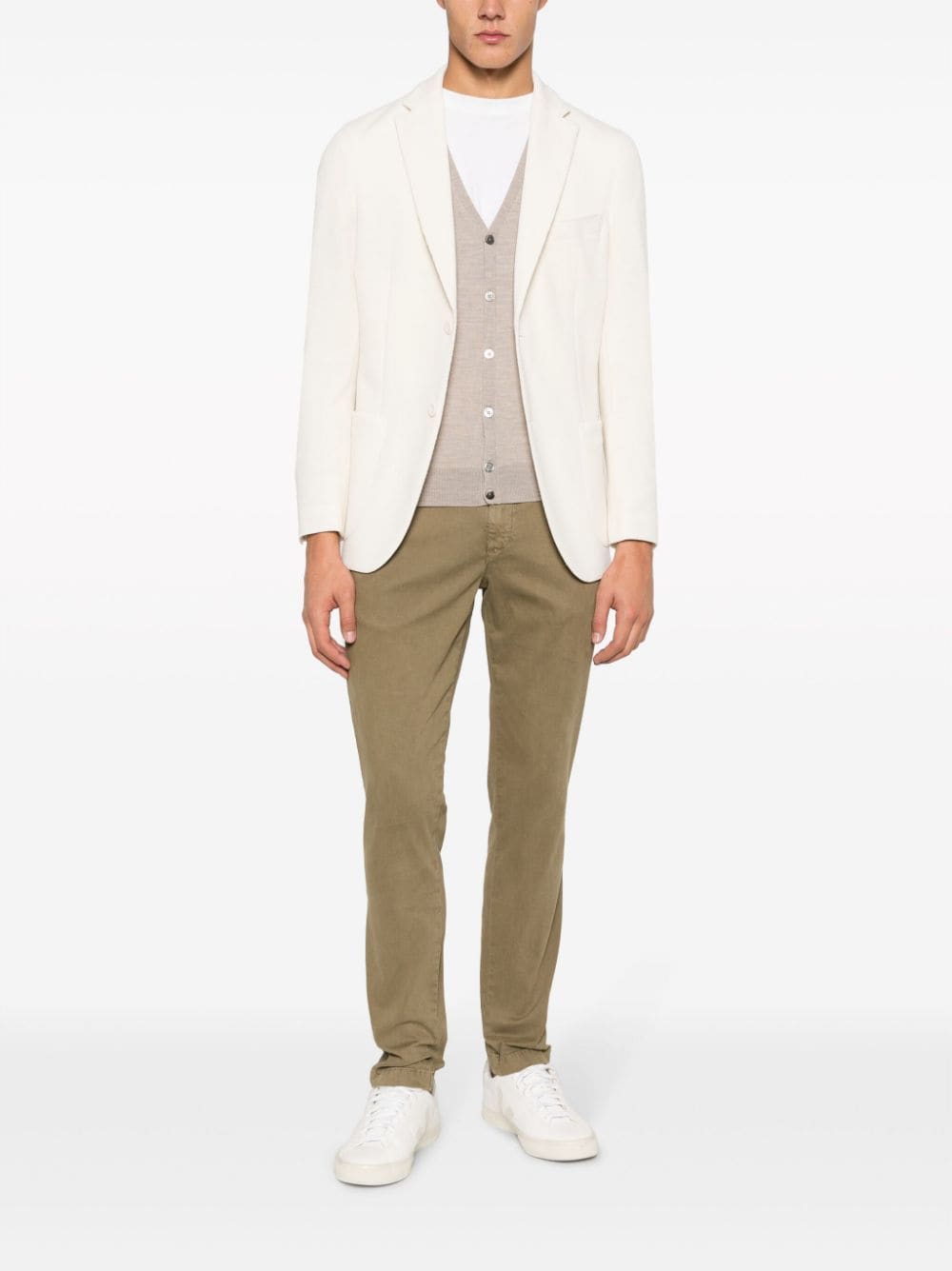 Boggi Milano Blazer met enkele rij knopen - Beige