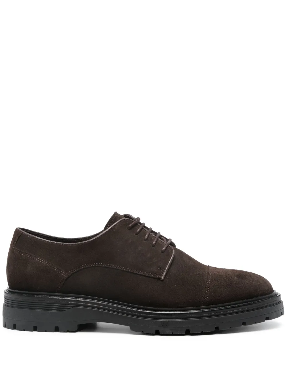 Boggi Milano round-toe suede derby shoes Brown