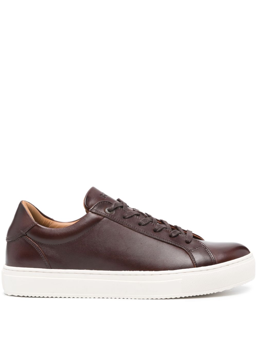 Boggi Milano Panelled Leather Sneakers In Brown