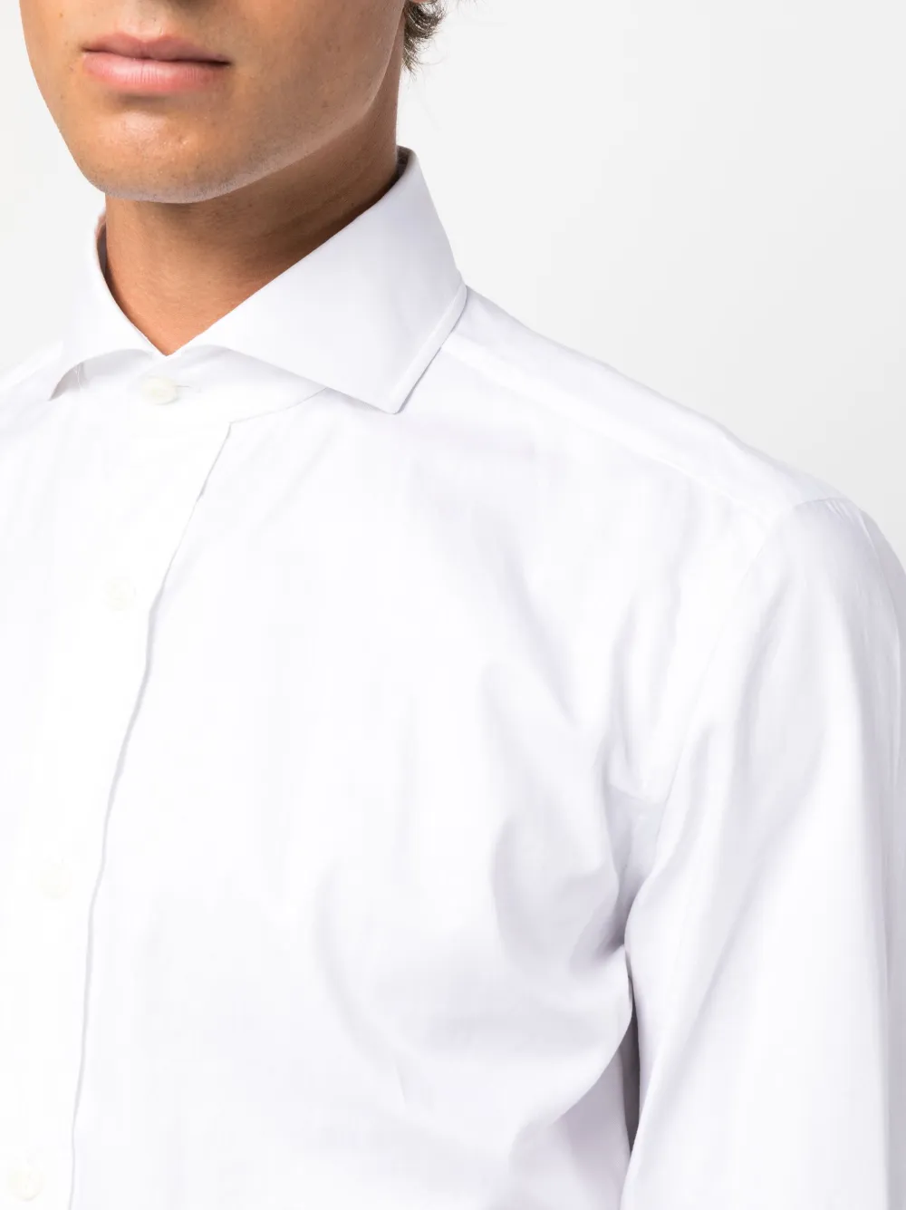 Shop Borrelli Button-down Cotton Shirt In White