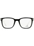 OMEGA EYEWEAR rectangular-frame engraved-logo glasses - Black