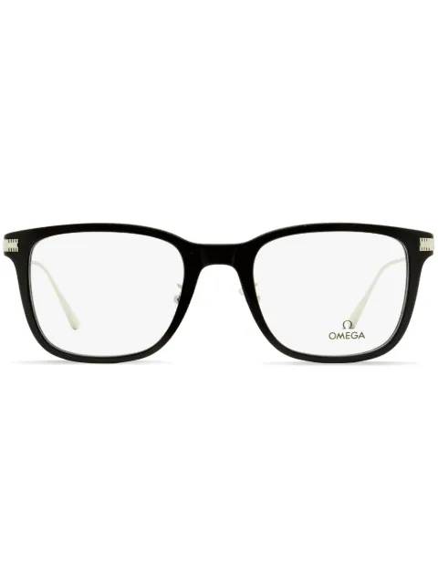 OMEGA EYEWEAR rectangular-frame engraved-logo glasses