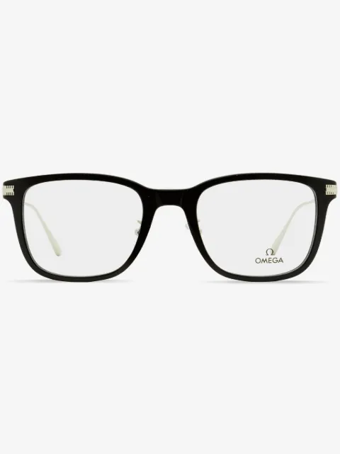 OMEGA EYEWEAR rectangular-frame engraved-logo glasses