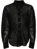 LVIR semi-sheer wool blend shirt - Black