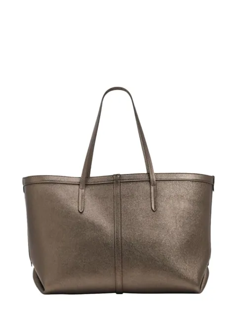 Brunello Cucinelli metallic leather tote bag