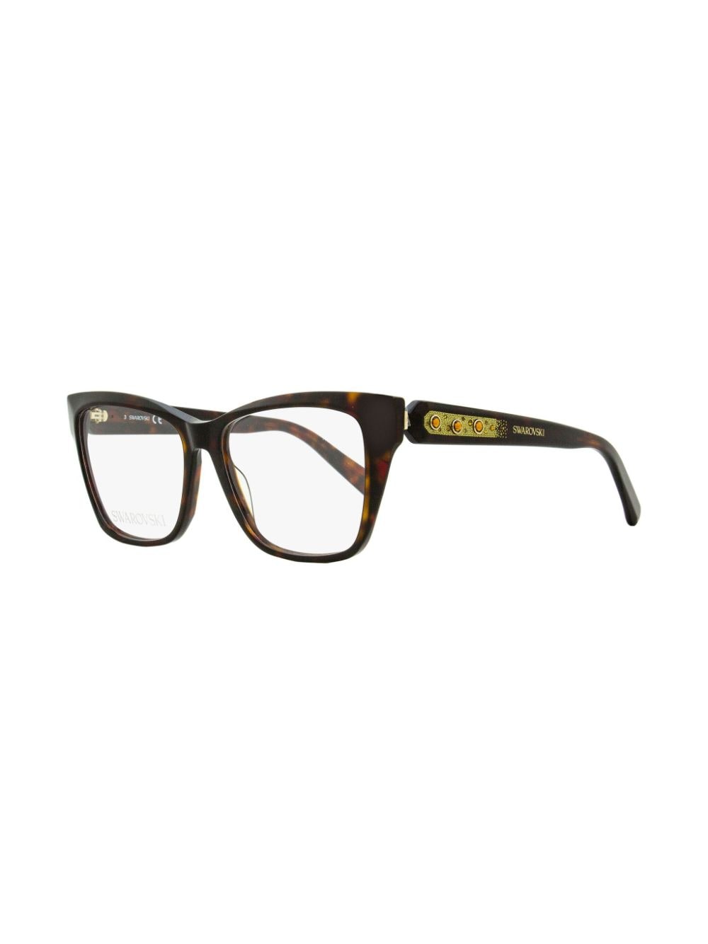 Shop Swarovski 5468 Tortoiseshell Square-frame Glasses In Brown