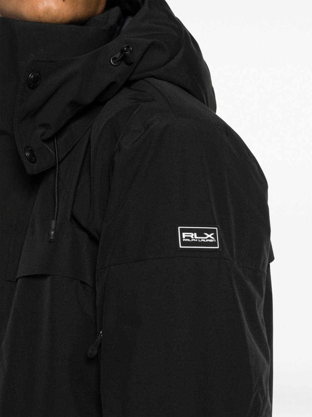 Shop Ralph Lauren Rhodes Logo-patch Hooded Jacket In Black