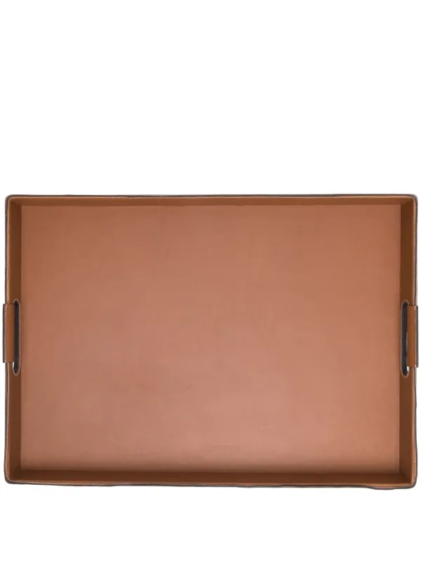 Ralph Lauren Home Large Wyatt Leather Tray | Brown | FARFETCH KW