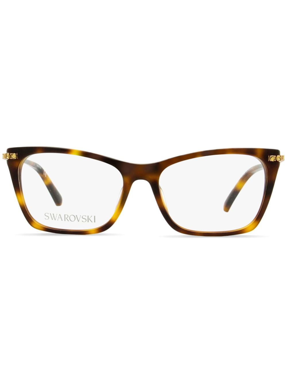 Swarovski 5426 Tortoiseshell Rectangle-frame Glasses In Blue