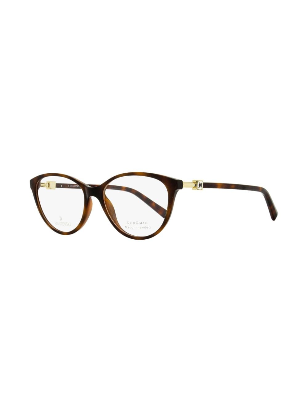 Shop Swarovski 5415 Tortoiseshell Oval-frame Glasses In Brown
