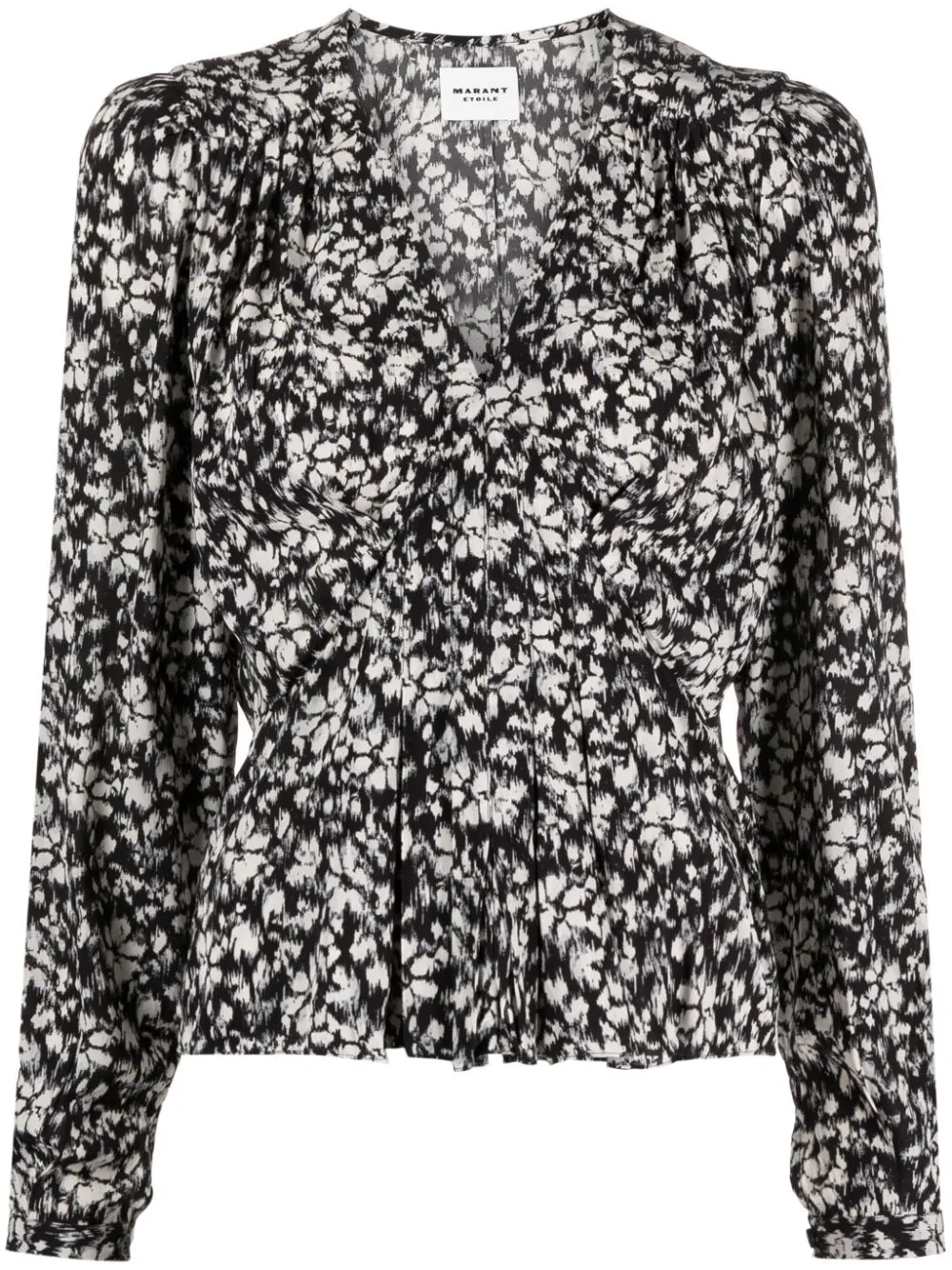 Isabel Marant Étoile Eddy Printed Viscose Blouse In Black