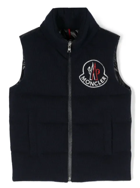 Moncler Enfant logo-embroidered corduroy gilet