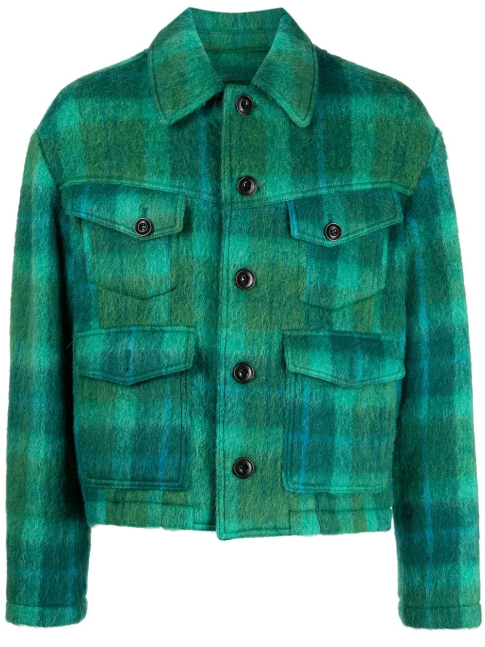 Shop Andersson Bell Toulouse Checked Shirt Jacket In Green