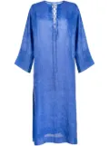 Bambah lace-front linen kaftan - Blue