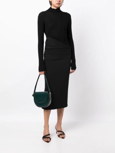 high-neck plissé jumper