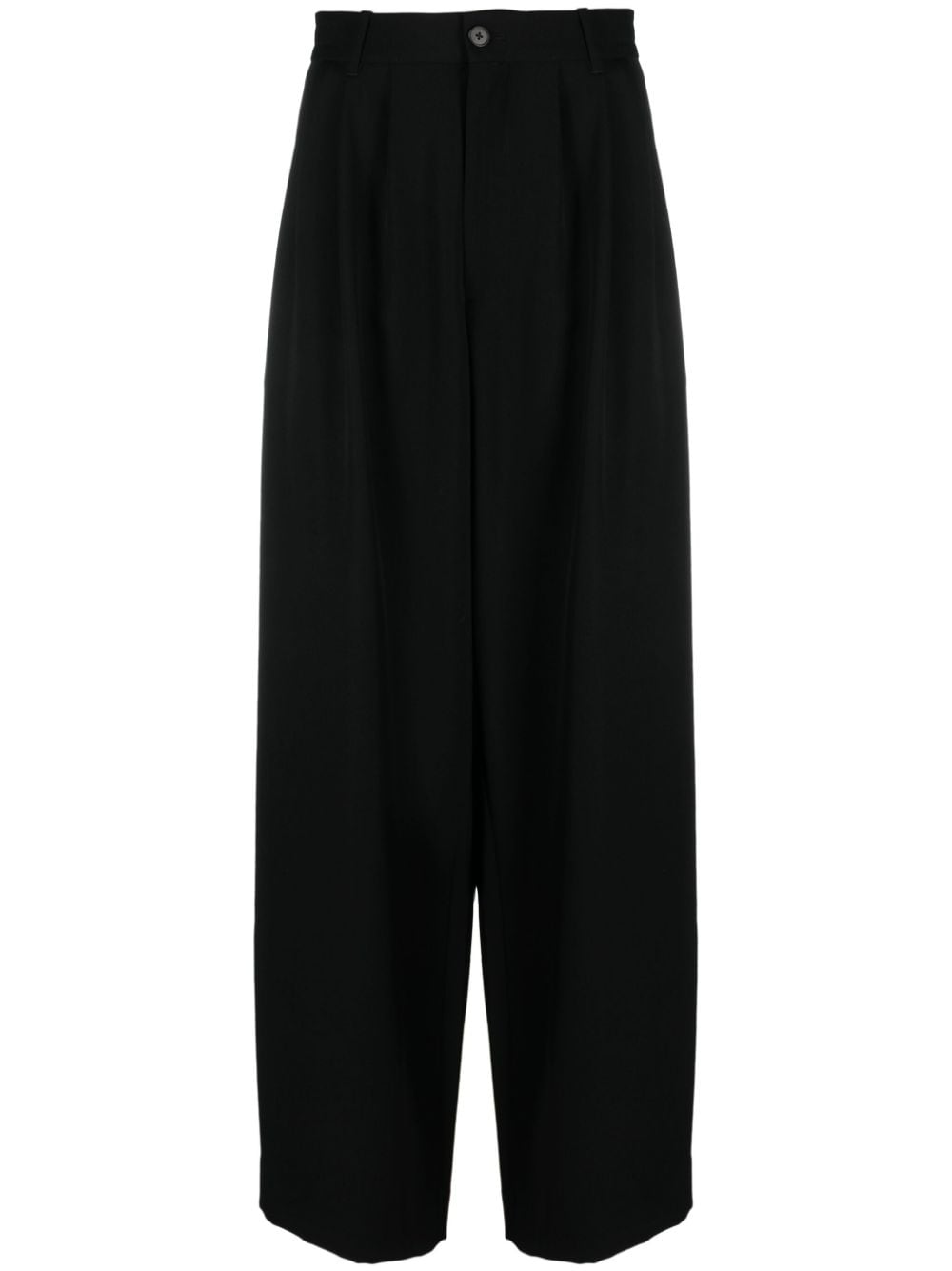 The Row Pleated Wide-leg Wool Trousers In Black