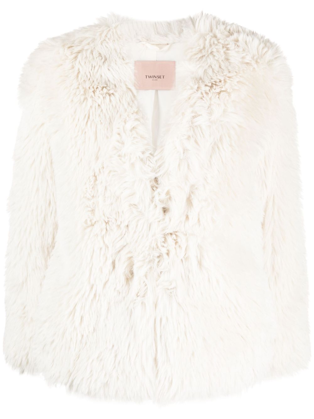 TWINSET faux-fur long-sleeve jacket - Bianco