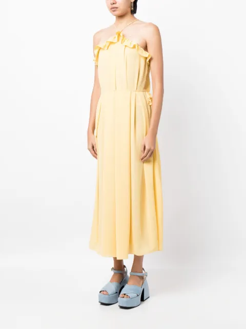 Bambah halterneck ruffled midi dress BMCAP2421 - 2