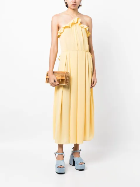 Bambah halterneck ruffled midi dress BMCAP2421 - 1