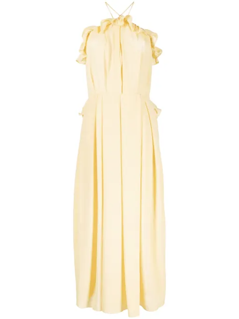 Bambah halterneck ruffled midi dress BMCAP2421 - 0