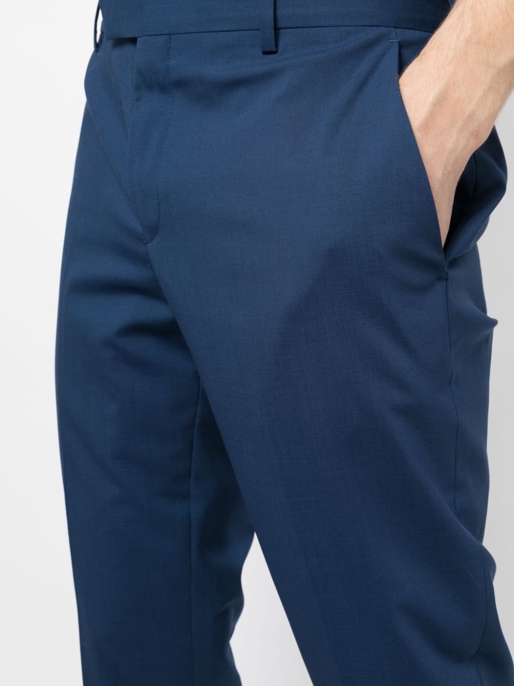 Shop Paul Smith Straight-leg Wool Trousers In Blue