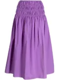 Bambah gathered cotton-poplin midi skirt - Purple