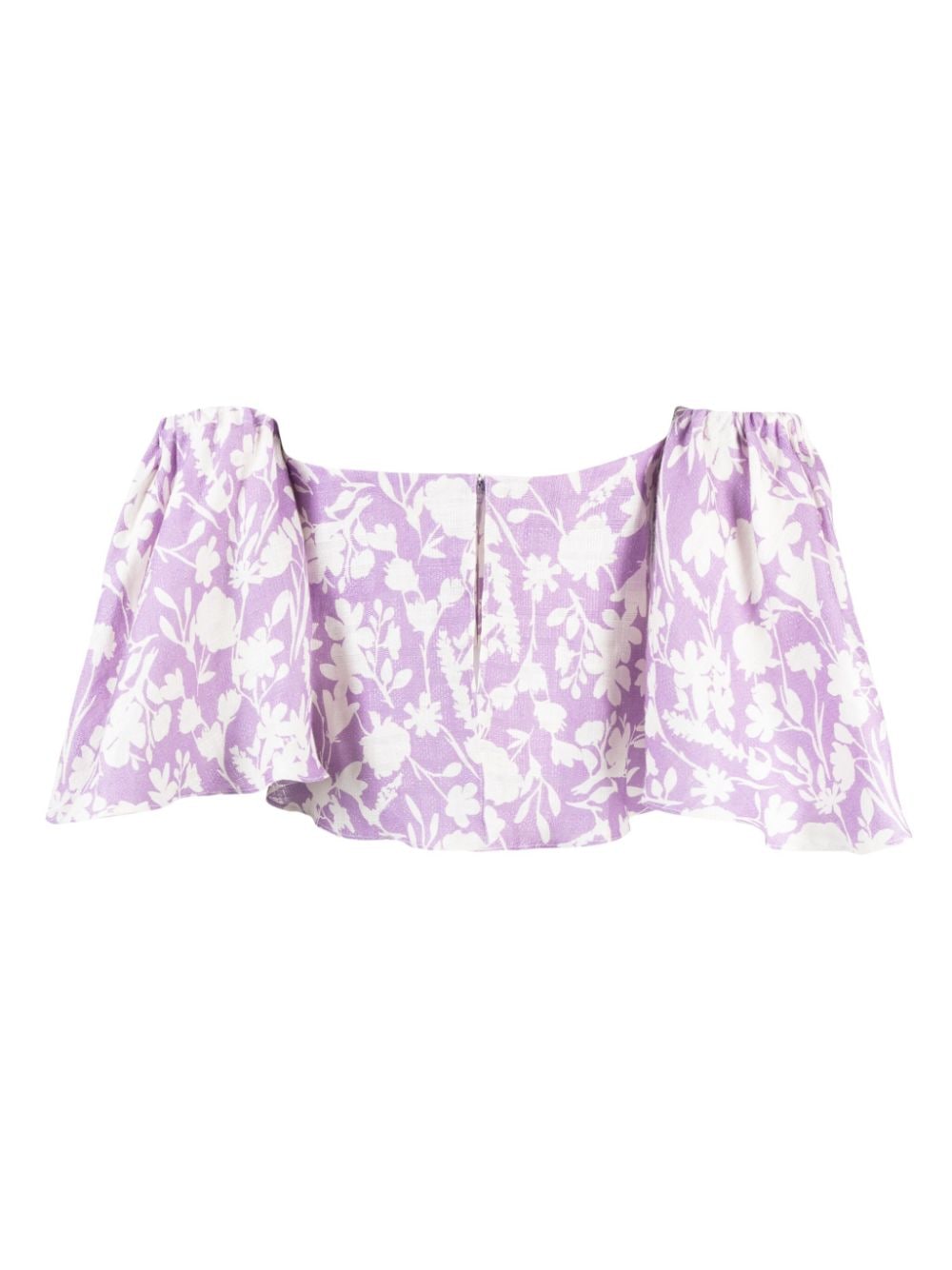 Shop Bambah Arielle Off-shoulder Cropped Top In Violett