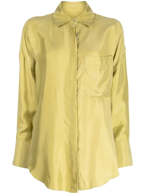 Bambah spread-collar satin shirt