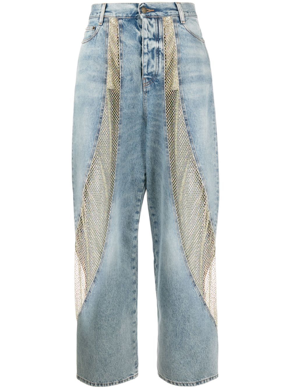 DARKPARK MESH-PANEL WIDE-LEG JEANS