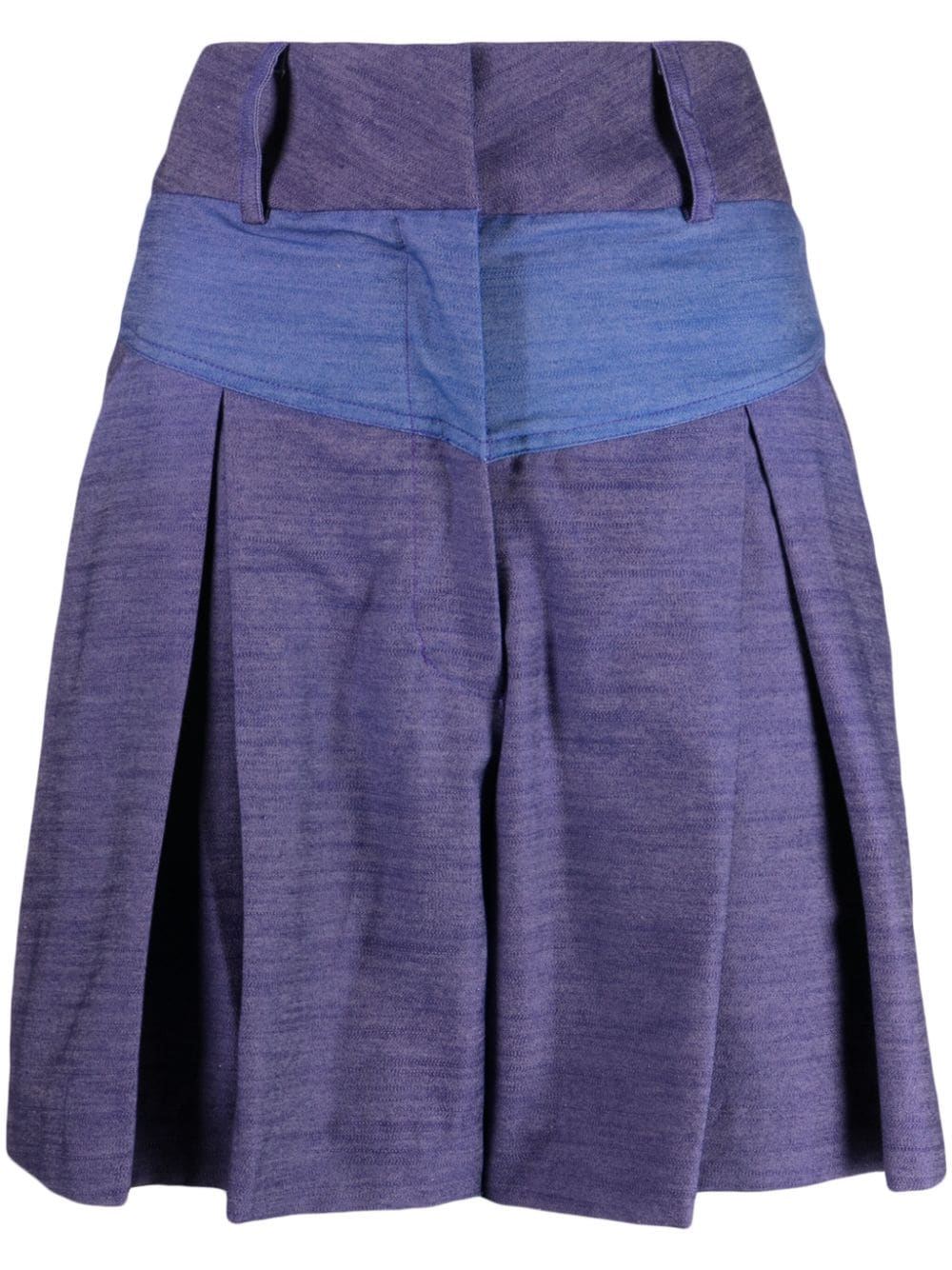 Bambah Ocean Pleated Linen Shorts In Blue