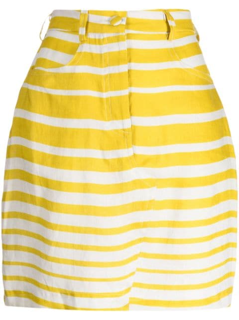 Bambah Sicily striped linen mini skirt