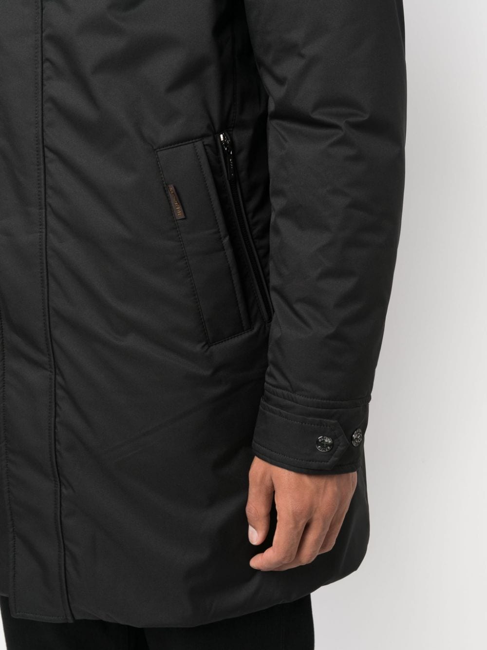 Shop Moorer Vermont Detachable-hood Down Jacket In Black