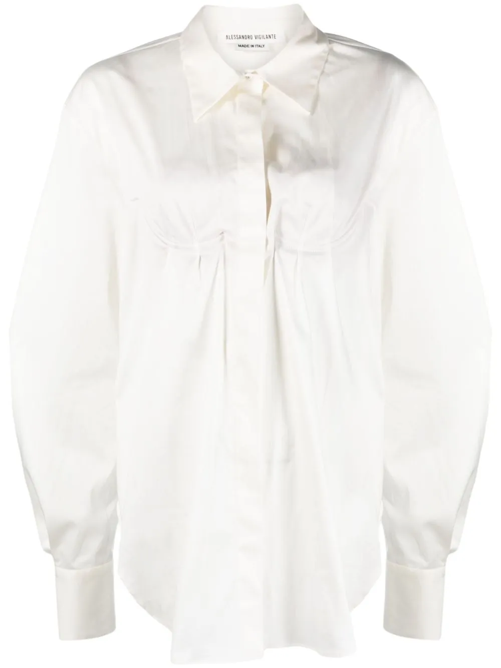 Alessandro Vigilante Balloon-sleeved Backless Shirt In White