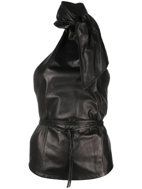 Ann Demeulemeester halterneck backless leather top