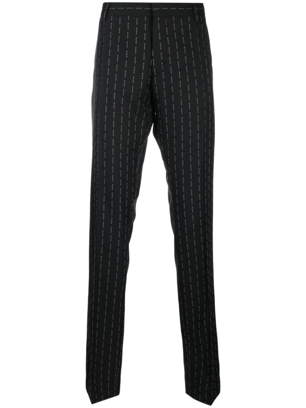 Shop Alyx Monogram-pattern Tailored Trousers In Black