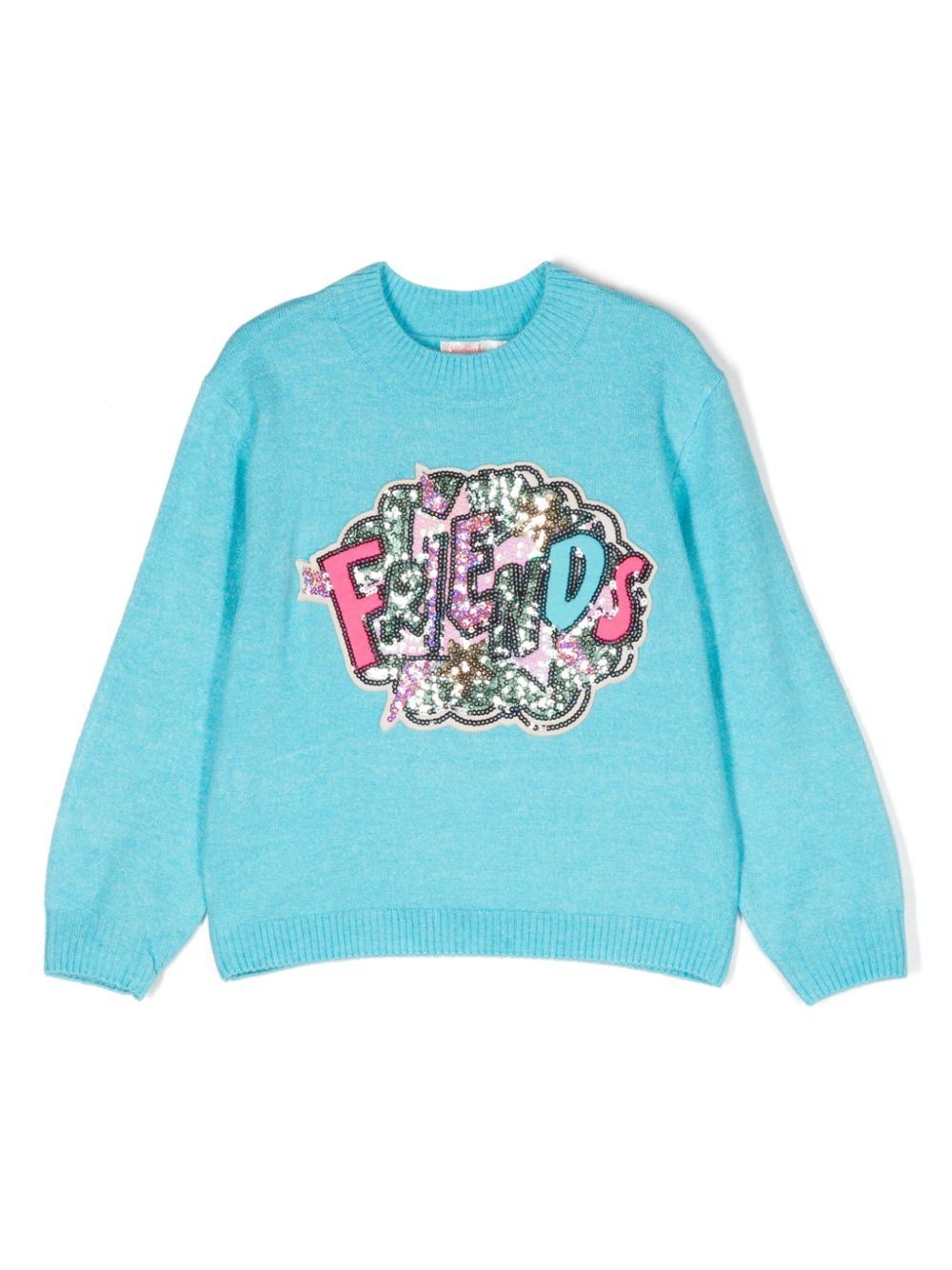 Billieblush sequin-embellished crew-neck sweatshirt - Blue