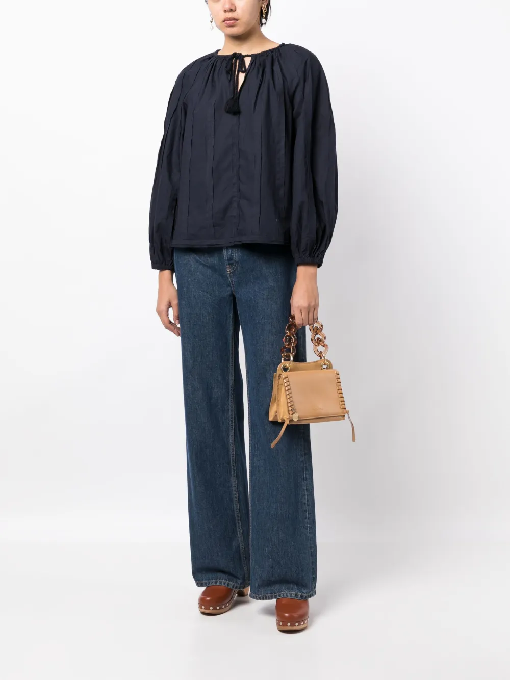 Ulla Johnson Blouse met gesmockt detail - Blauw