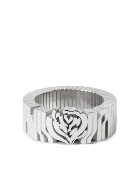 Burberry rose-motif engraved ring