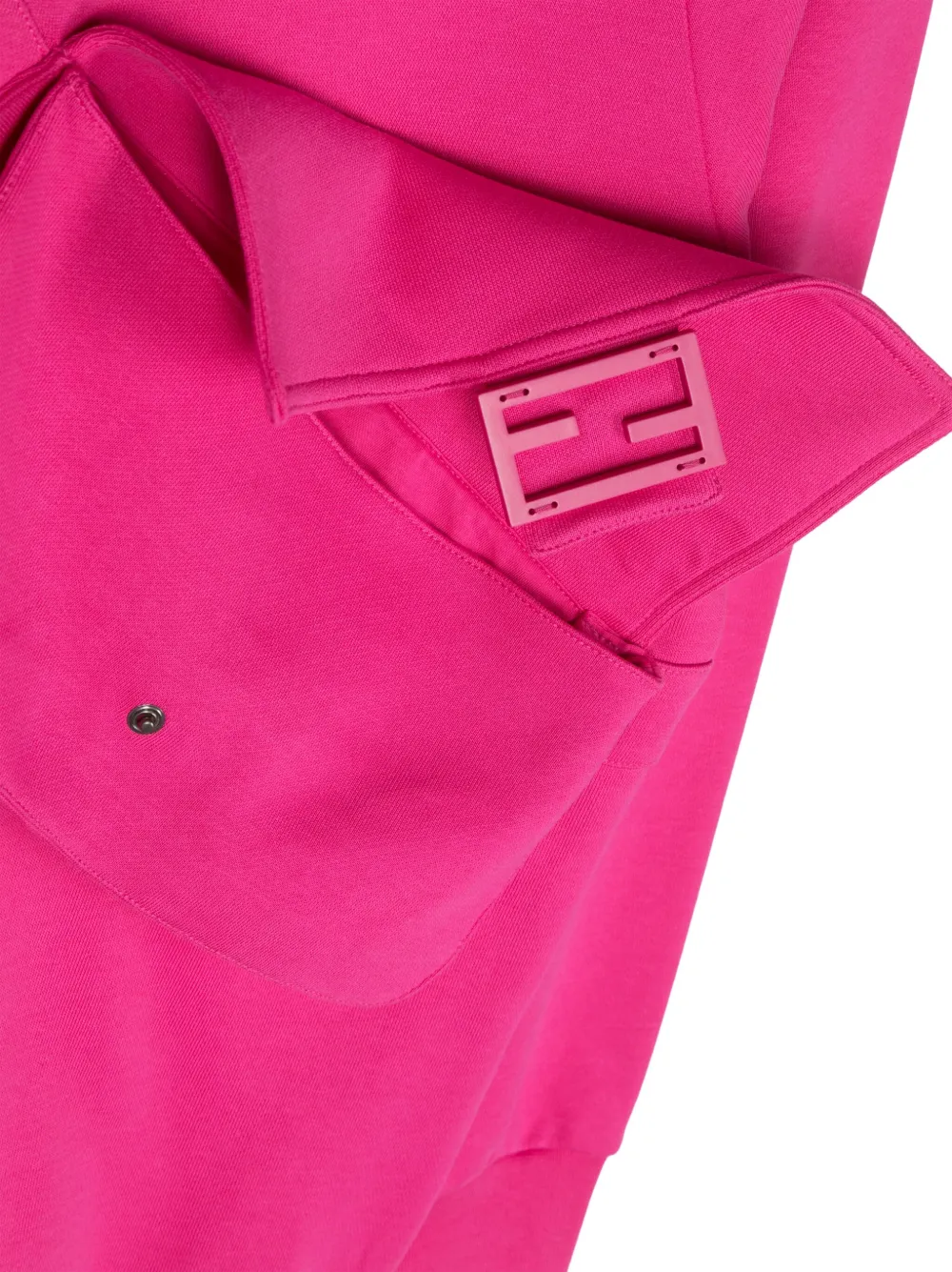 Shop Fendi Ff Logo-plaque Cotton Hoodie In Pink