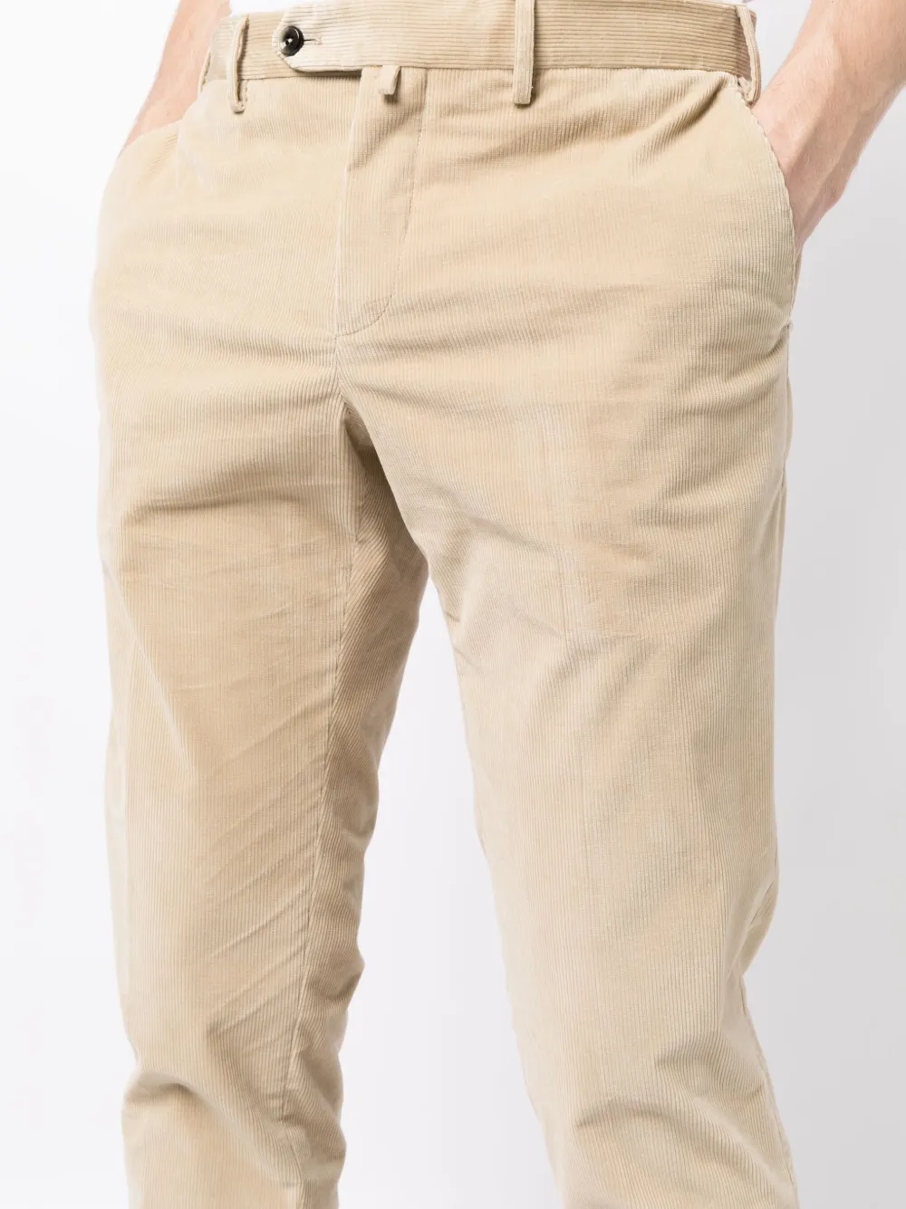 PT Torino Ribfluwelen broek met toelopende pijpen Beige