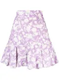 Bambah Arielle ruffle-hem linen mini skirt - Purple