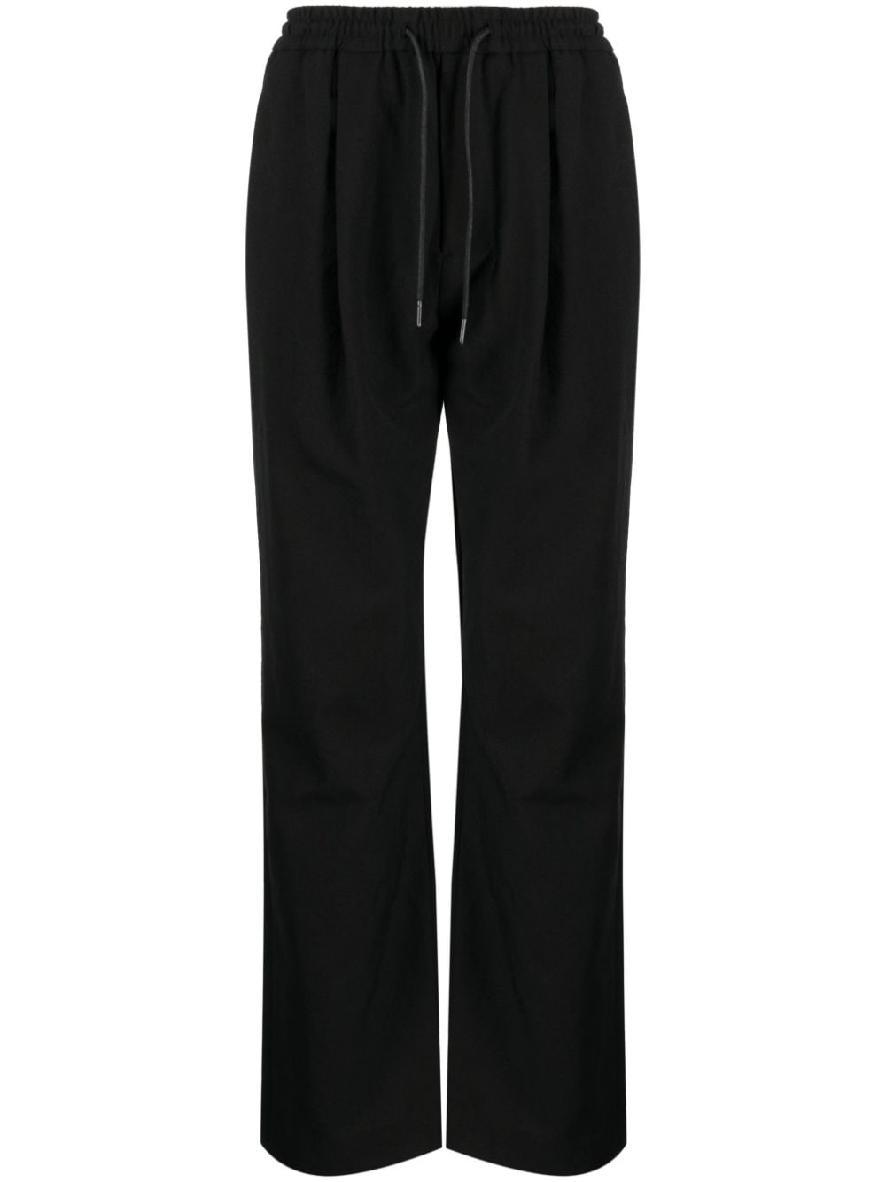 Shop Juunj Pleated Wool-blend Trousers In Black