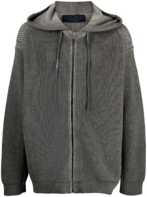 Ribbed zip up online hoodie