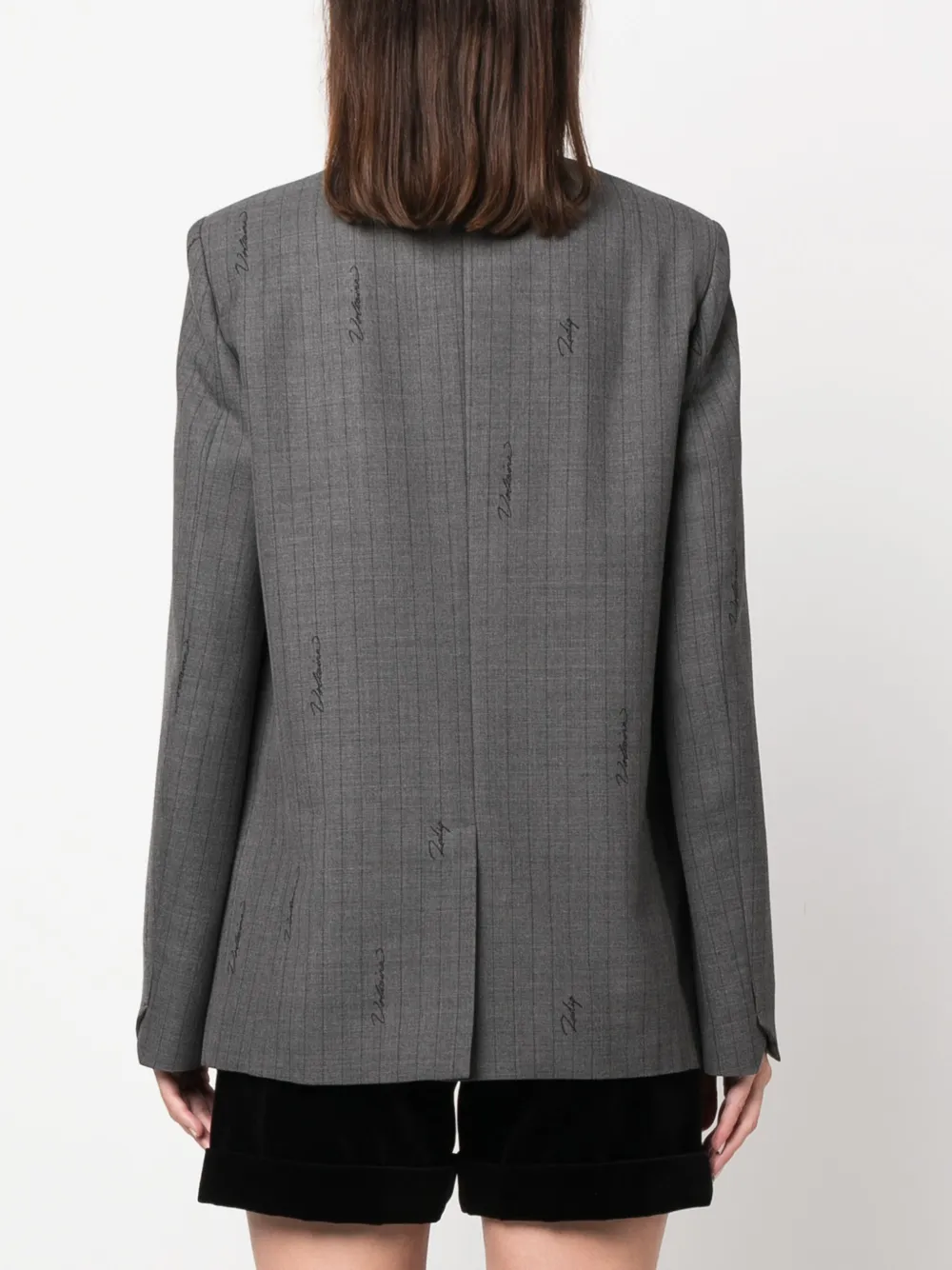 Shop Zadig & Voltaire Logo-striped Single-breasted Blazer In Grey