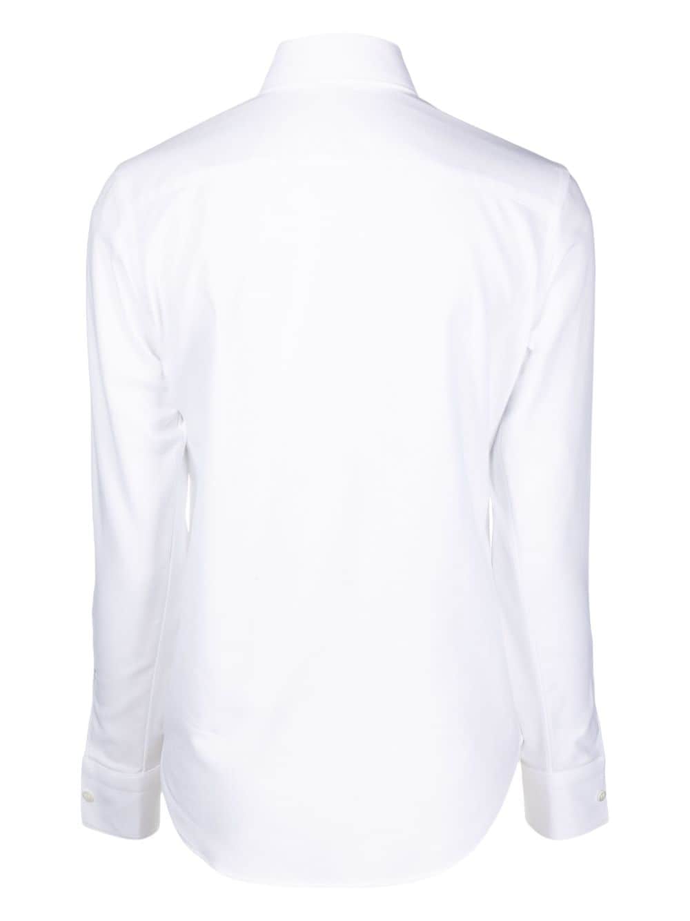 Shop Mazzarelli Slim-cut Cotton Shirt In White