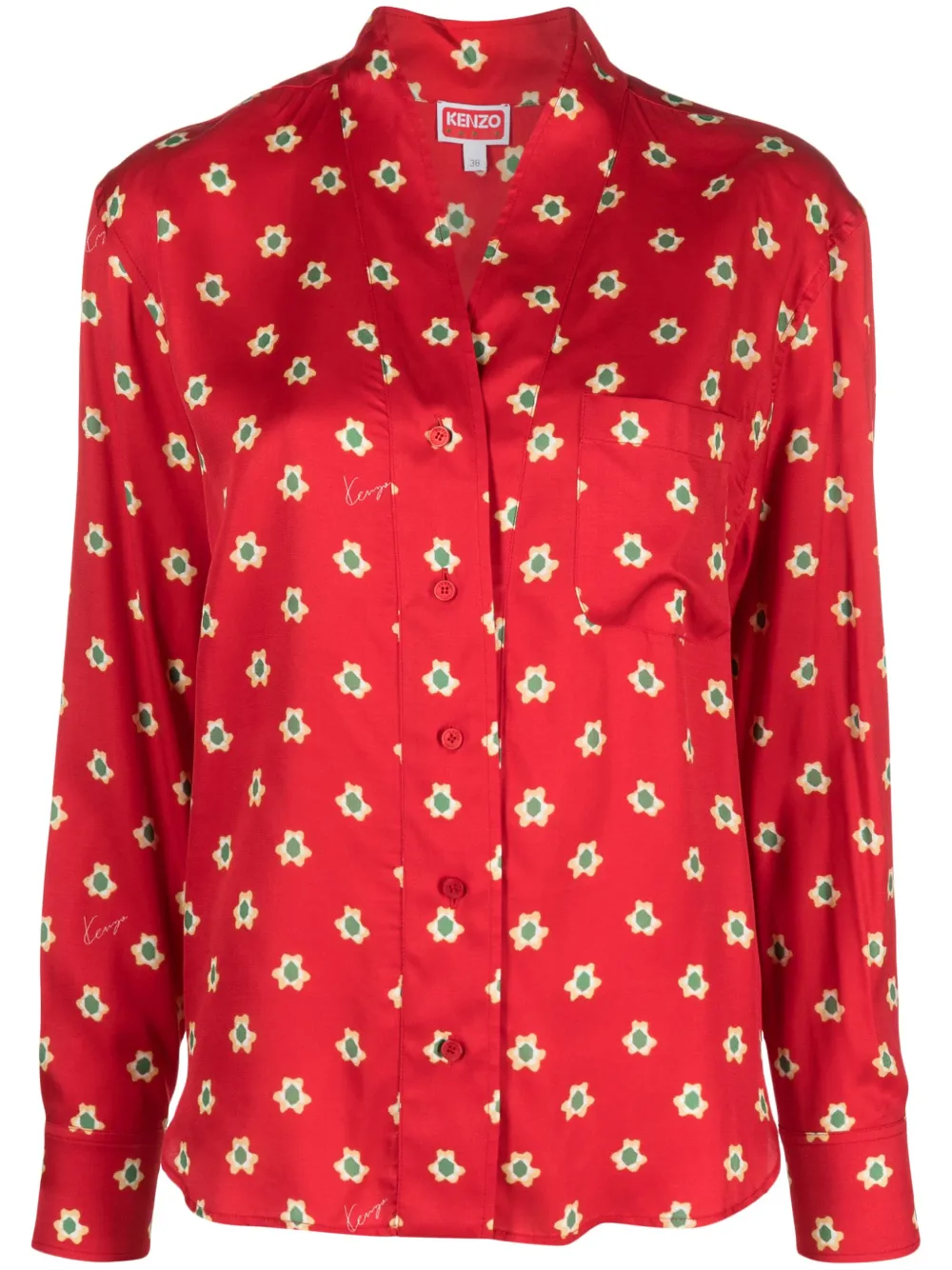 Kenzo Blouse met bloemenprint Rood